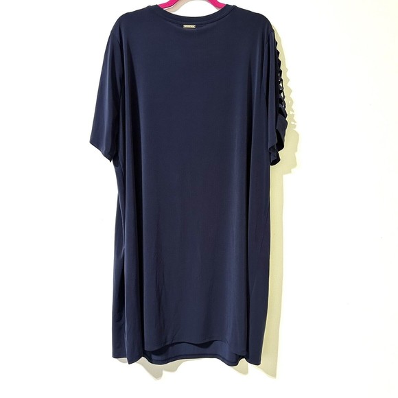 Michael Kors womens dress size 3X Sheath Navy Blue Cutout Strappy Sleeve NWT - Picture 7 of 8